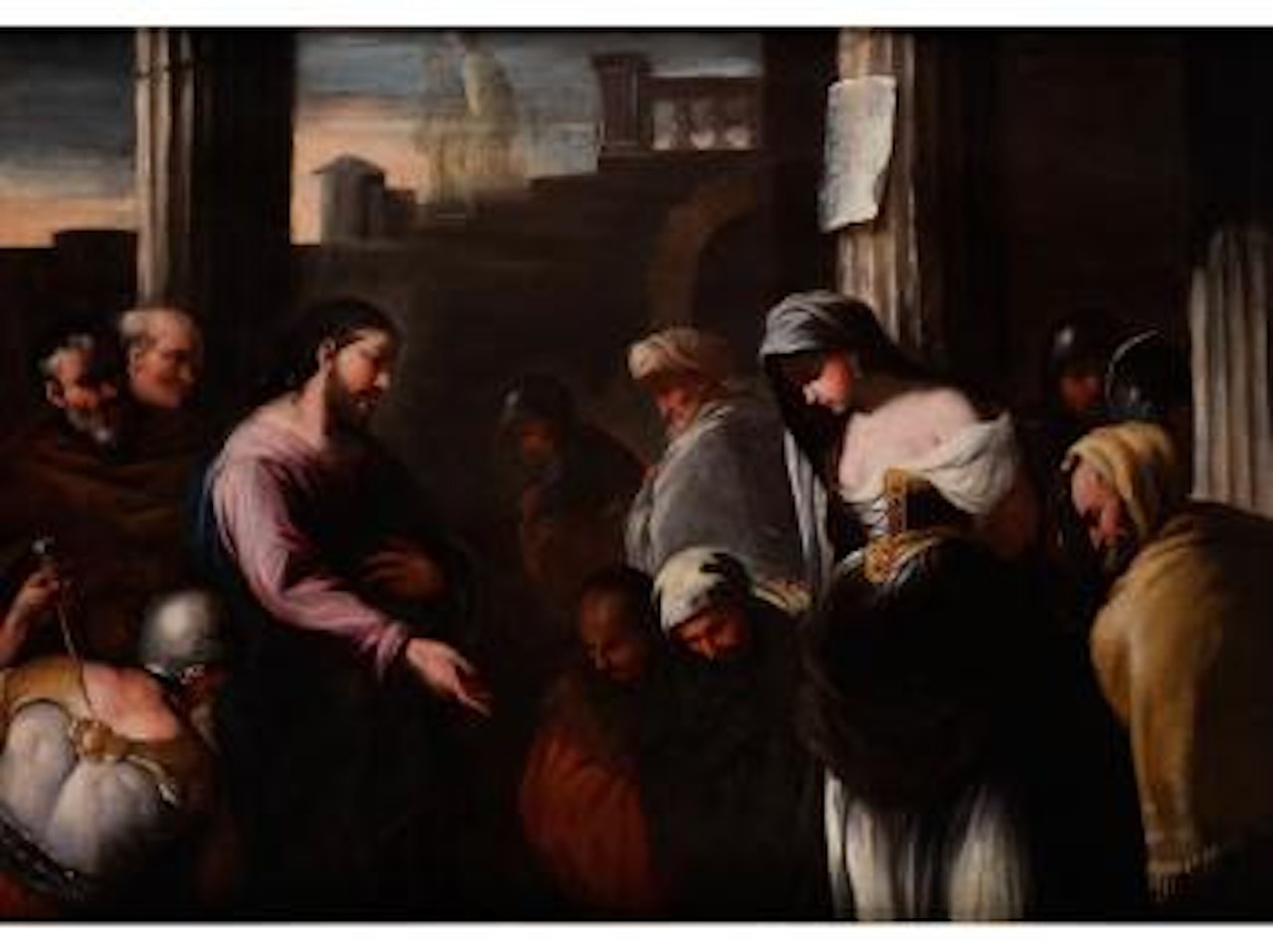 Christus und die Ehebrecherin by Circle of Luca Giordano
