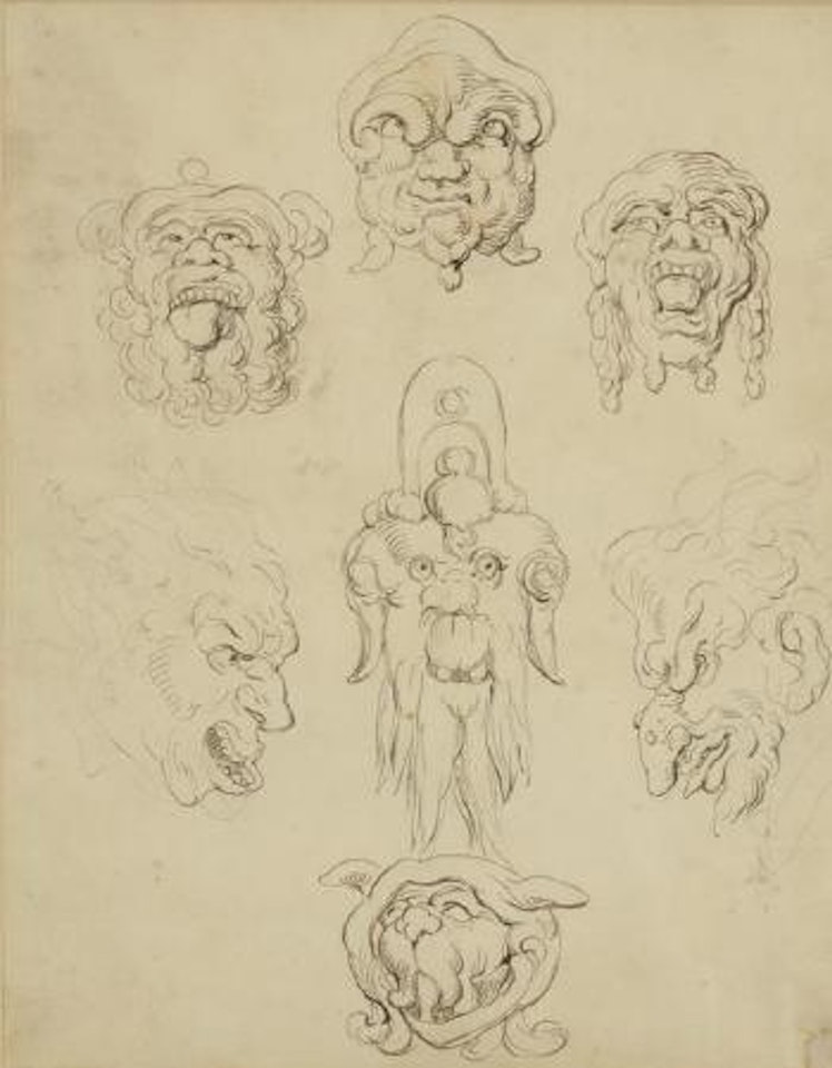 A study of mythical figures. Studies of grotesques by Thomas Rowlandson