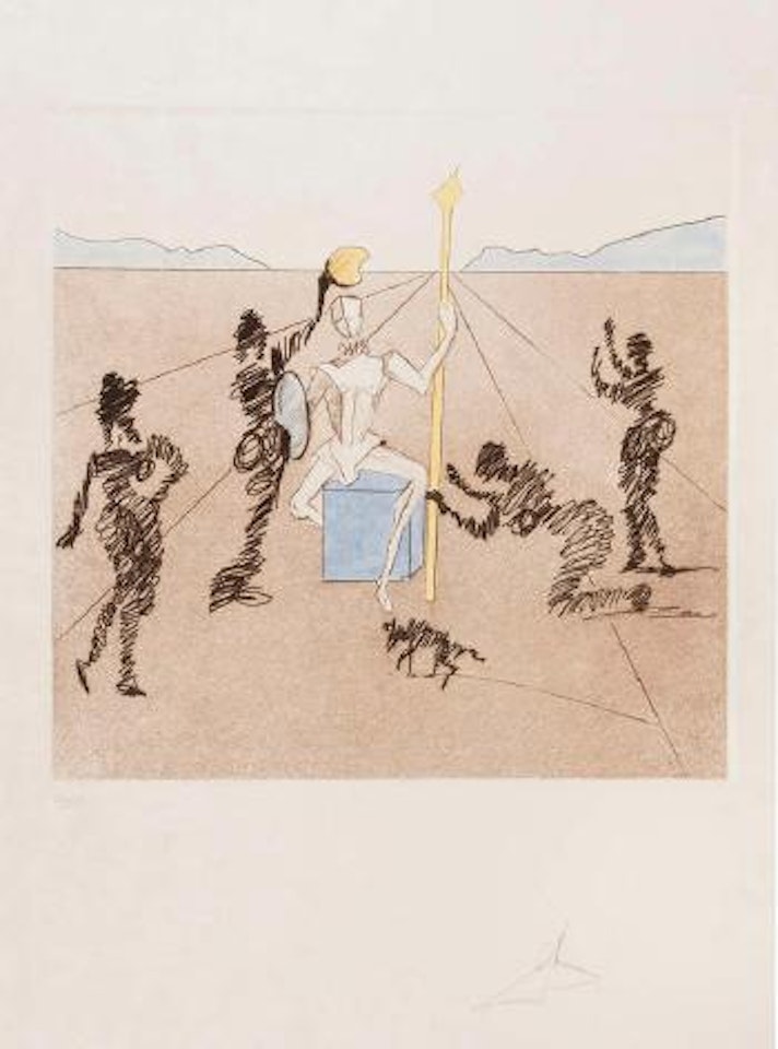The Golden Helmet of Mandrino by Salvador Dali