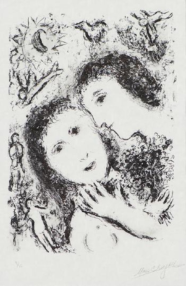 Le Couple Aux Anges (M. 940) by Marc Chagall