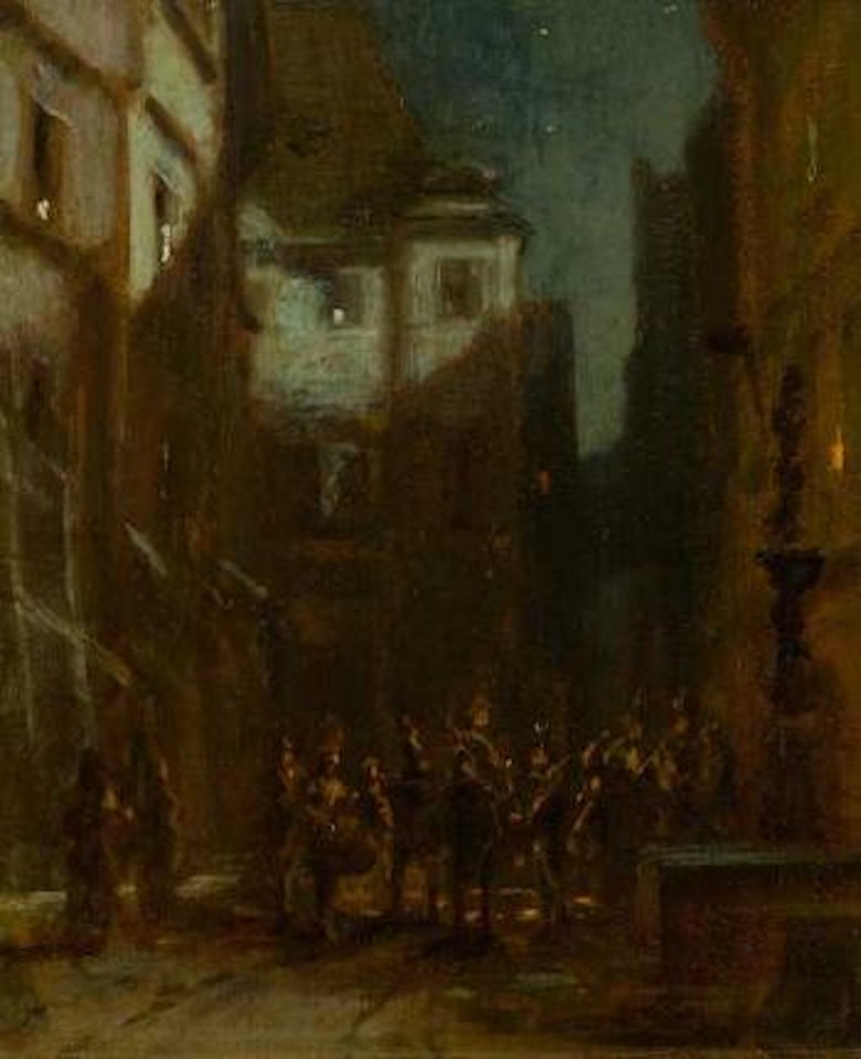 Serenade (Nachtmusik von Bürgermilitär - Mondschein) by Carl Spitzweg