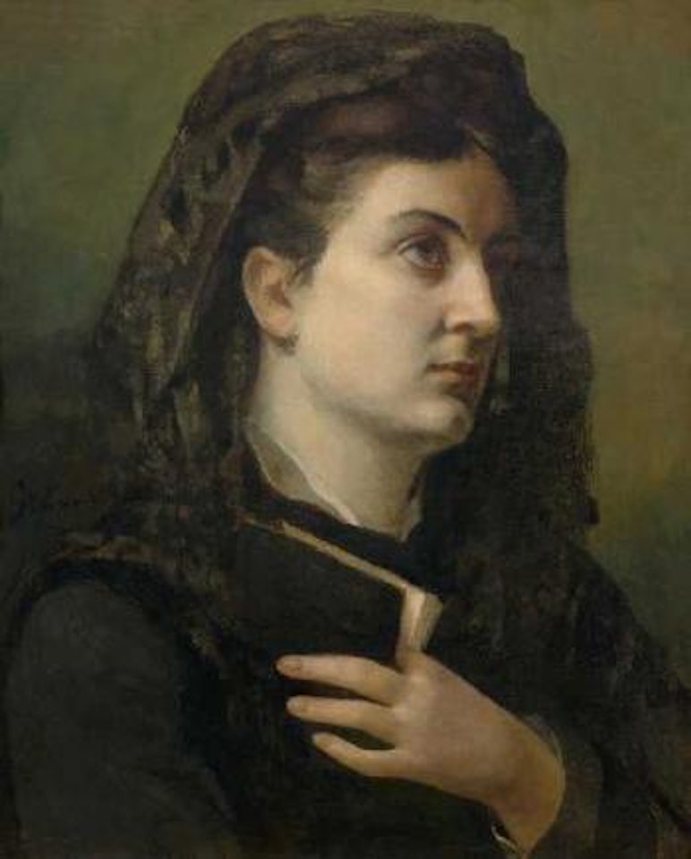 La femme au missel (probably portrait of Zélie Courbet) by Gustave Courbet