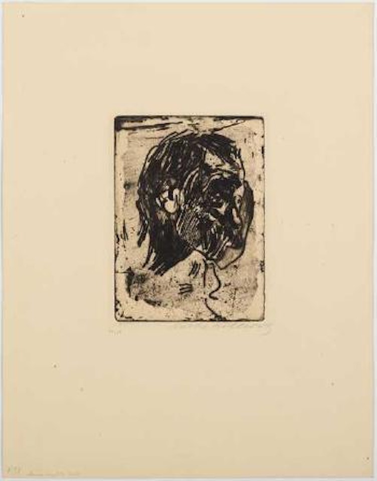 Männerkopf Nach Rechts by Kathe Kollwitz