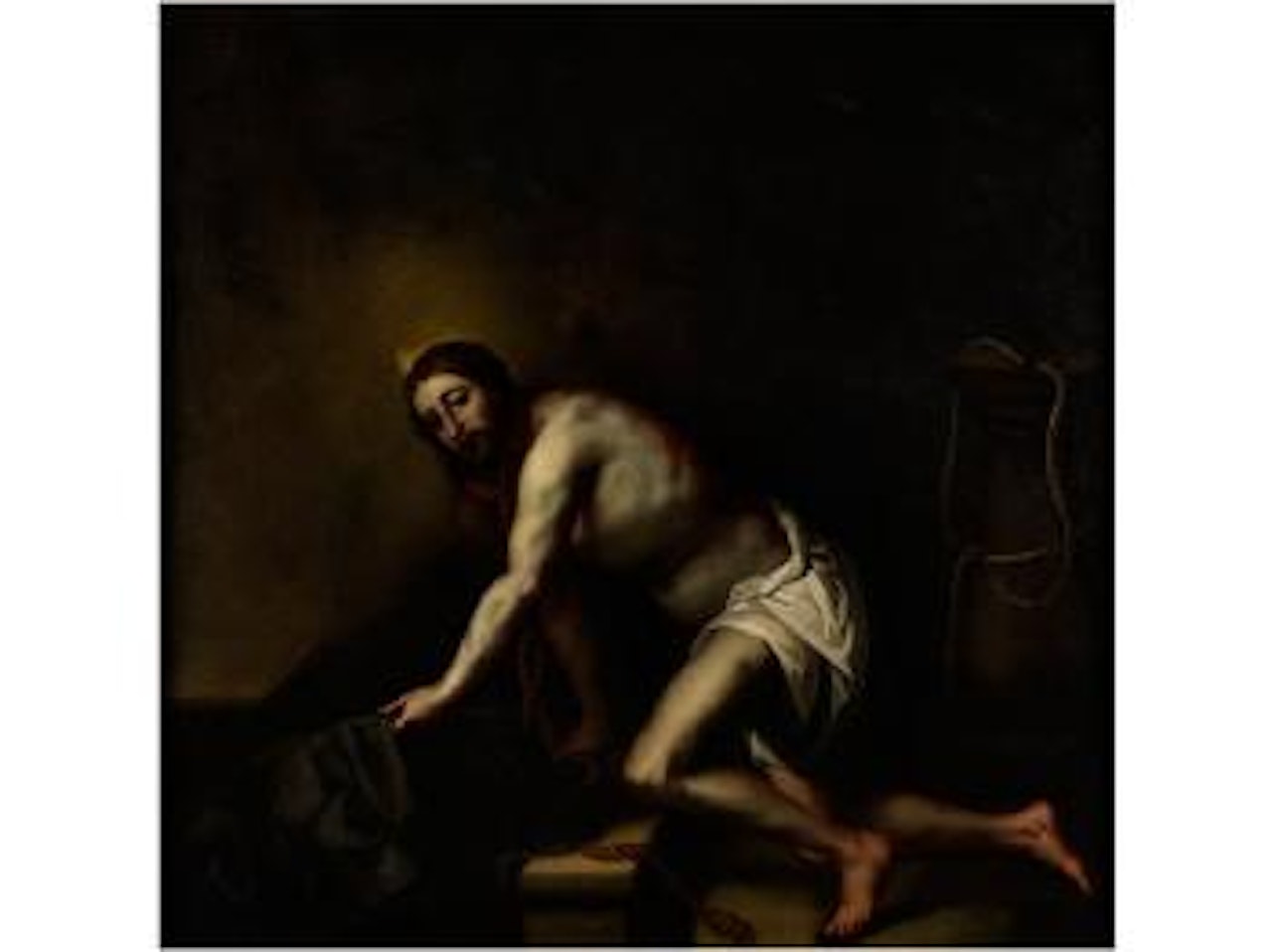 Christus nach der Geisselung by Spanish School