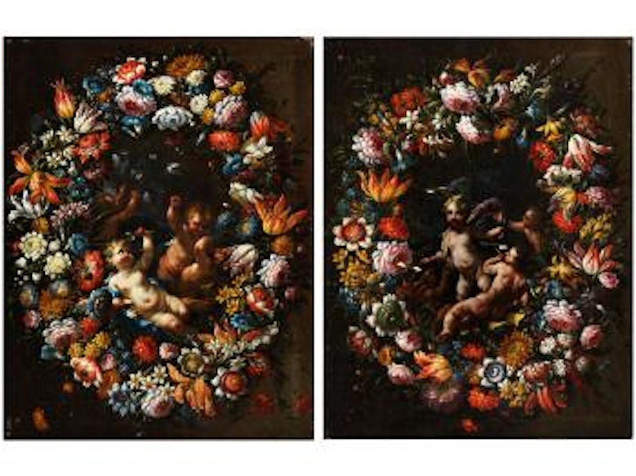 Allegorische Puttenbilder mit dem Thema 'Luft' by Abraham Brueghel