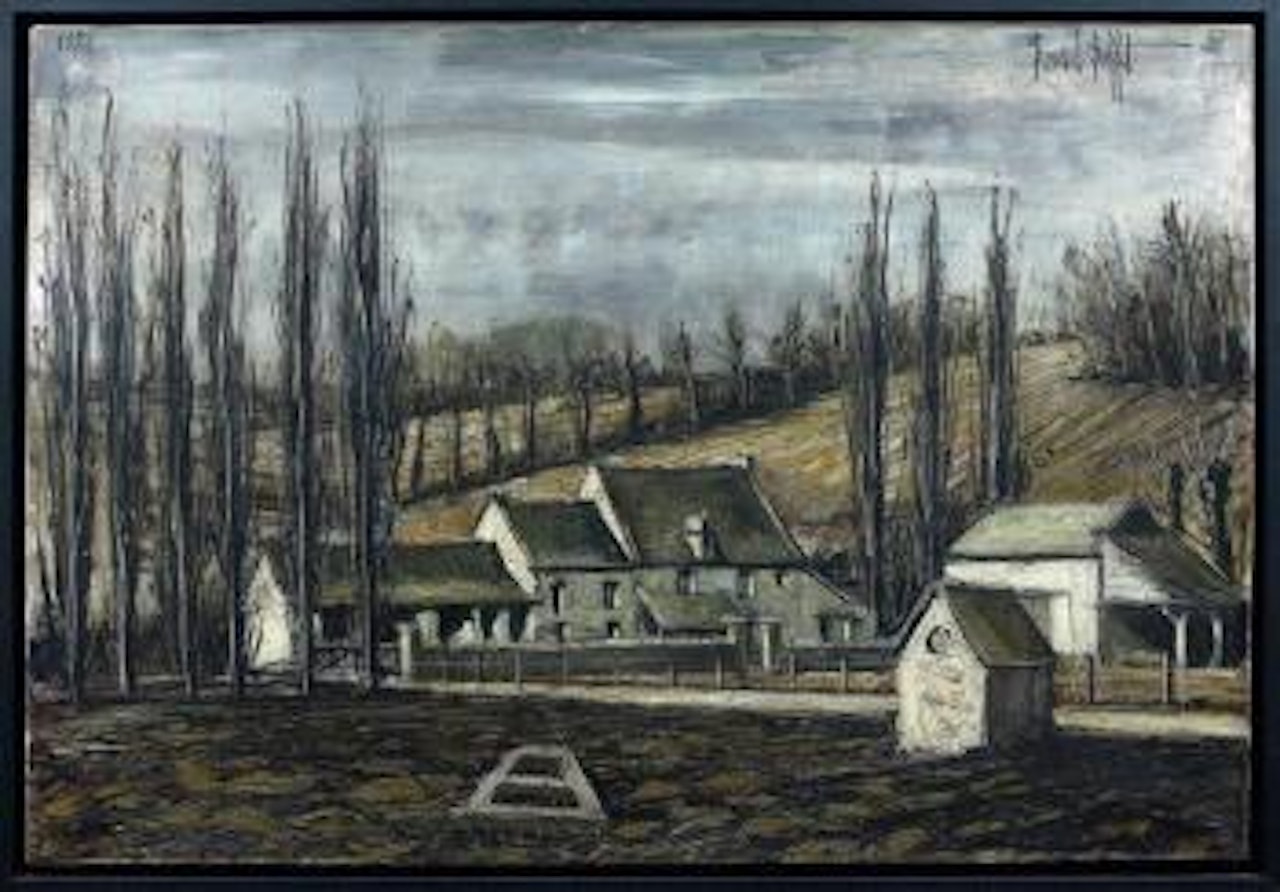 Environs de Saint Fluvien, Orne, La ferme aux loups, hiver by Bernard Buffet