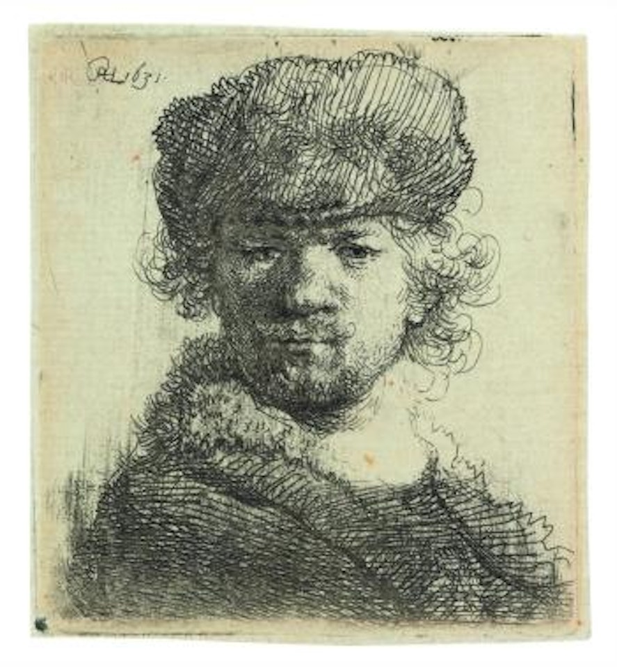 Selbstbildnis mit runder PelzmuÌtze by Attributed to Rembrandt Harmensz van Rijn