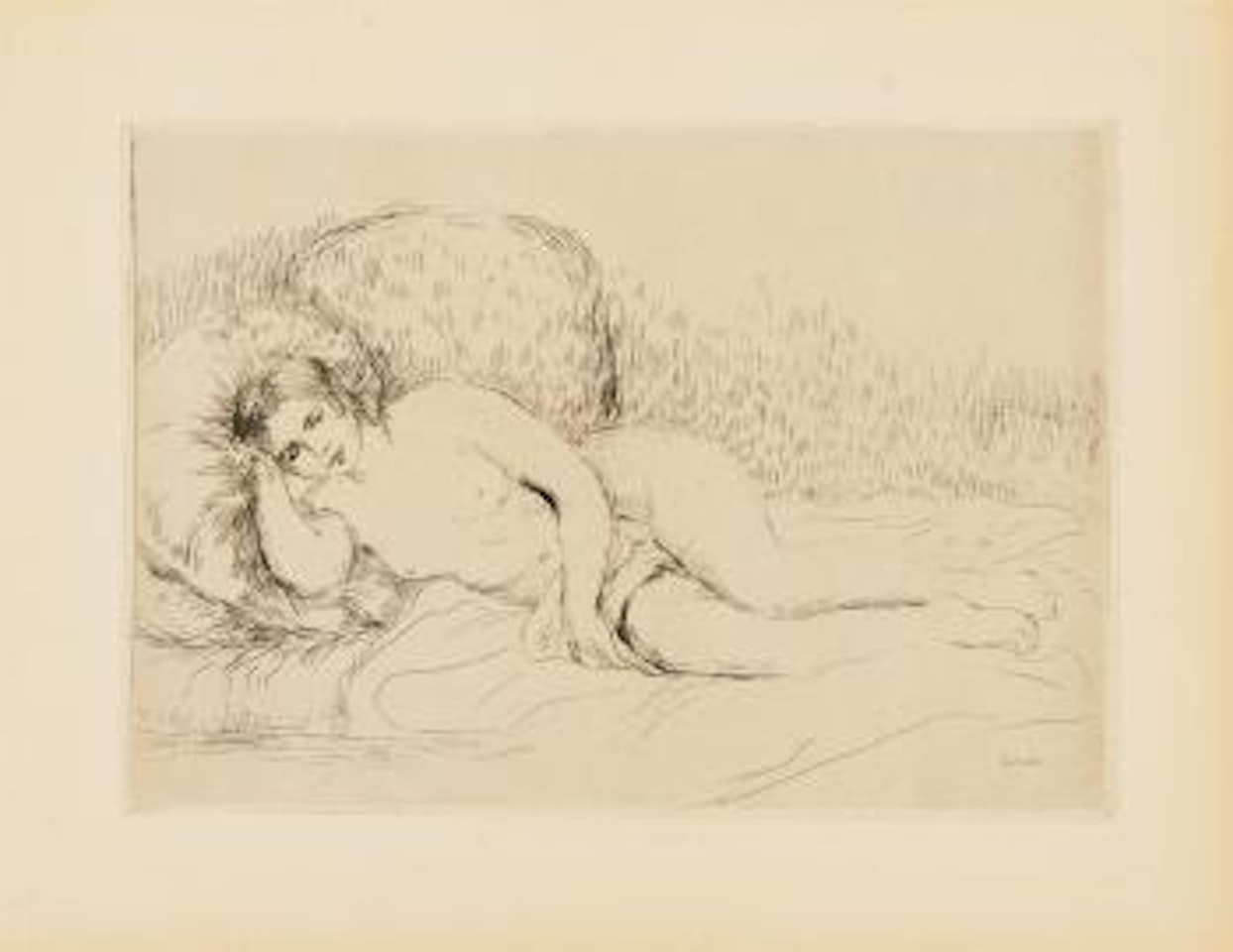 Femme nue couchée, tournée à gauche by Pierre-Auguste Renoir