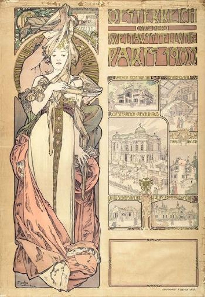 Oesterreich auf der Weltausstellung Paris, 1900 by Alphonse Mucha