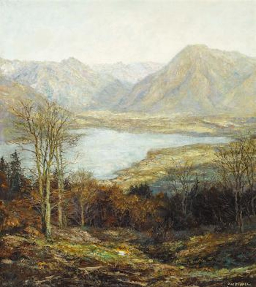 Blick von der Holzeralp auf den Tegernsee by Otto Pippel