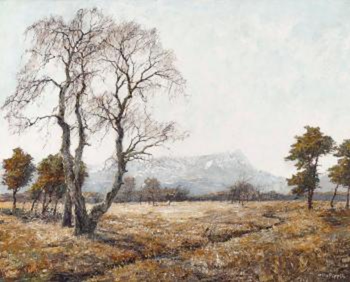 Vorfrühling in Bayern (Blick auf die Zugspitze) by Otto Pippel