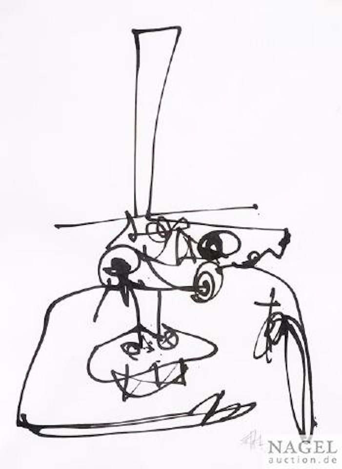 Mann mit Zylinder by Antonio Saura