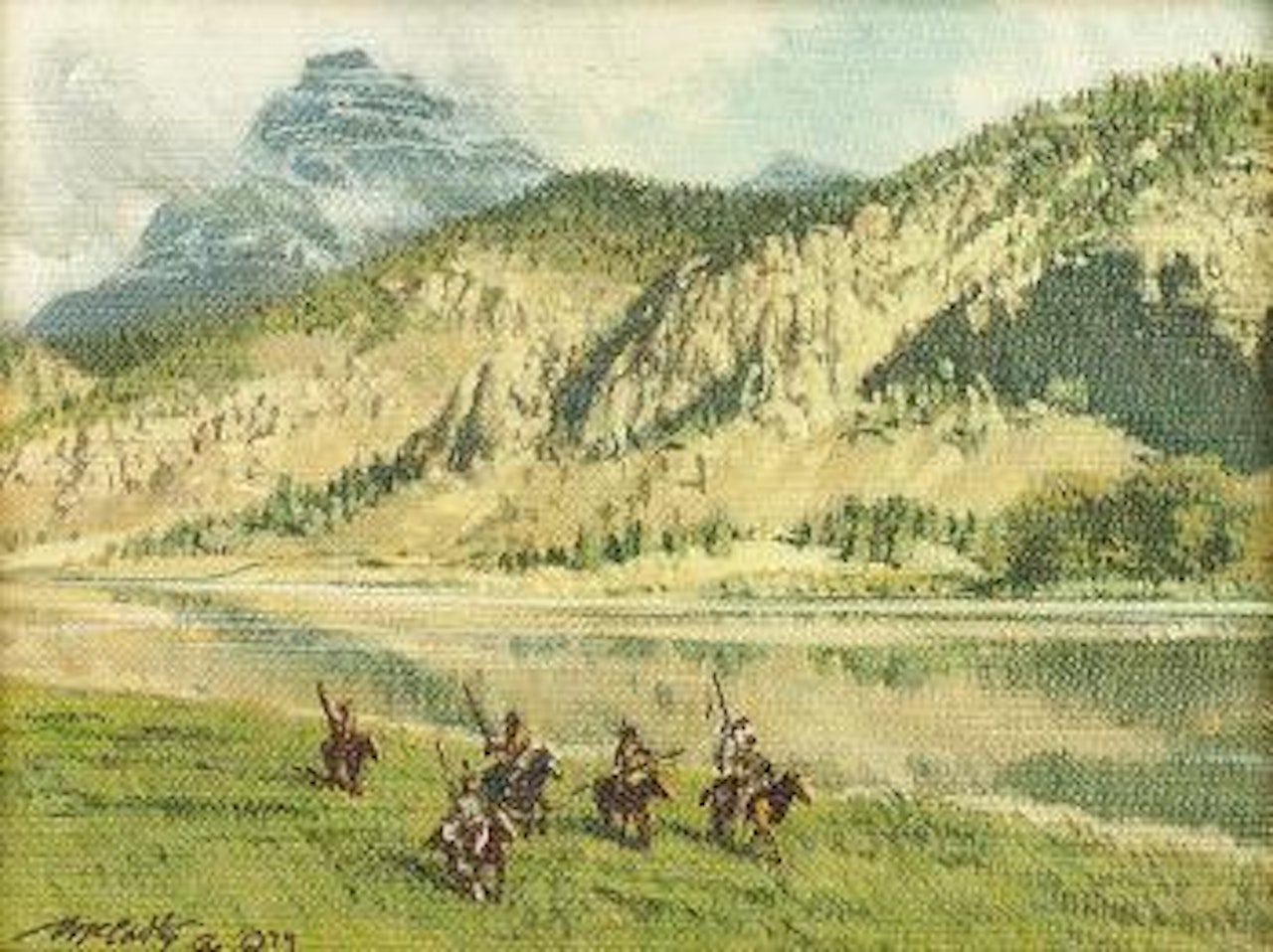 Indians in Landscape by Frank C. Mccarthy