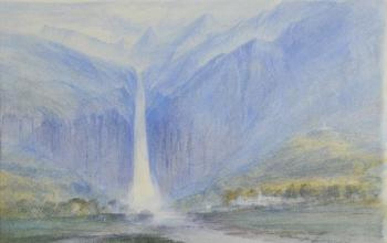 The Waterfall (near Mendrisio, Switzerland) by Edward Lear