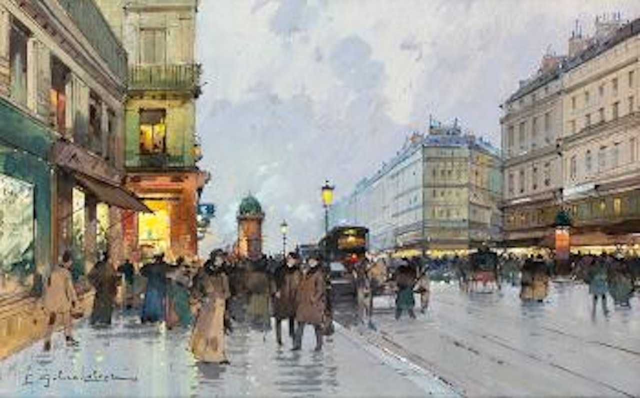 Boulevard Haussmann by Eugene Galien-Laloue
