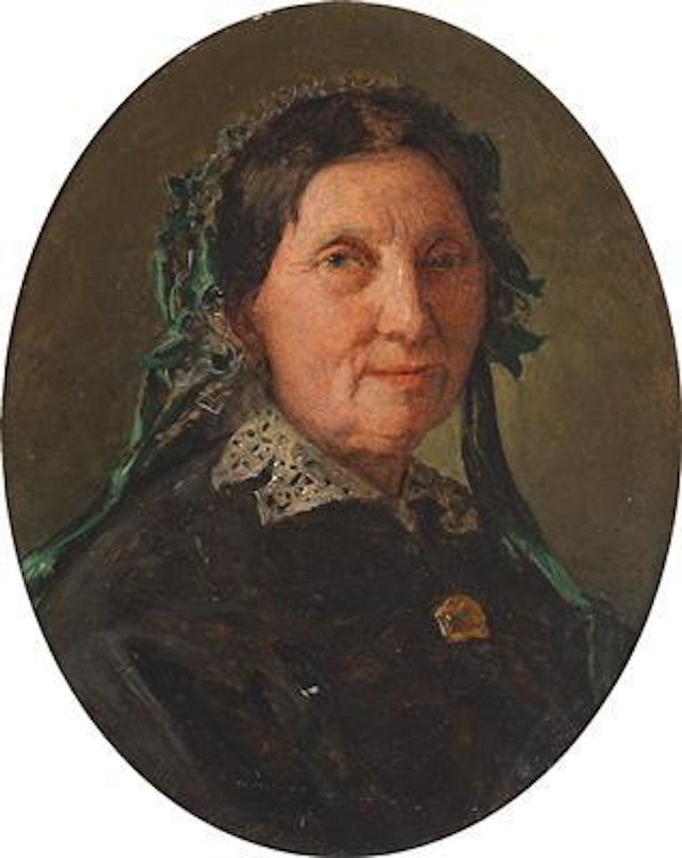 An Old Woman in a Lace Collar and with a Gold Brooch by Ferdinand Georg Waldmüller