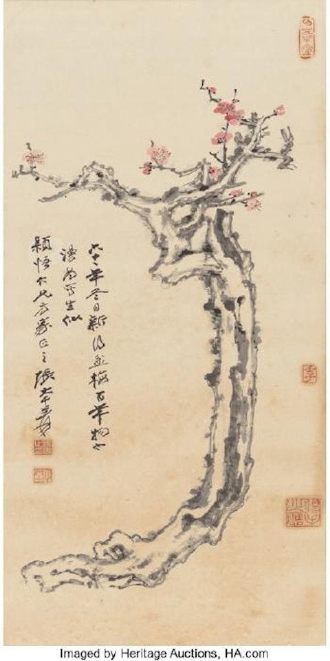 Plum Blossoms by Zhang Daqian