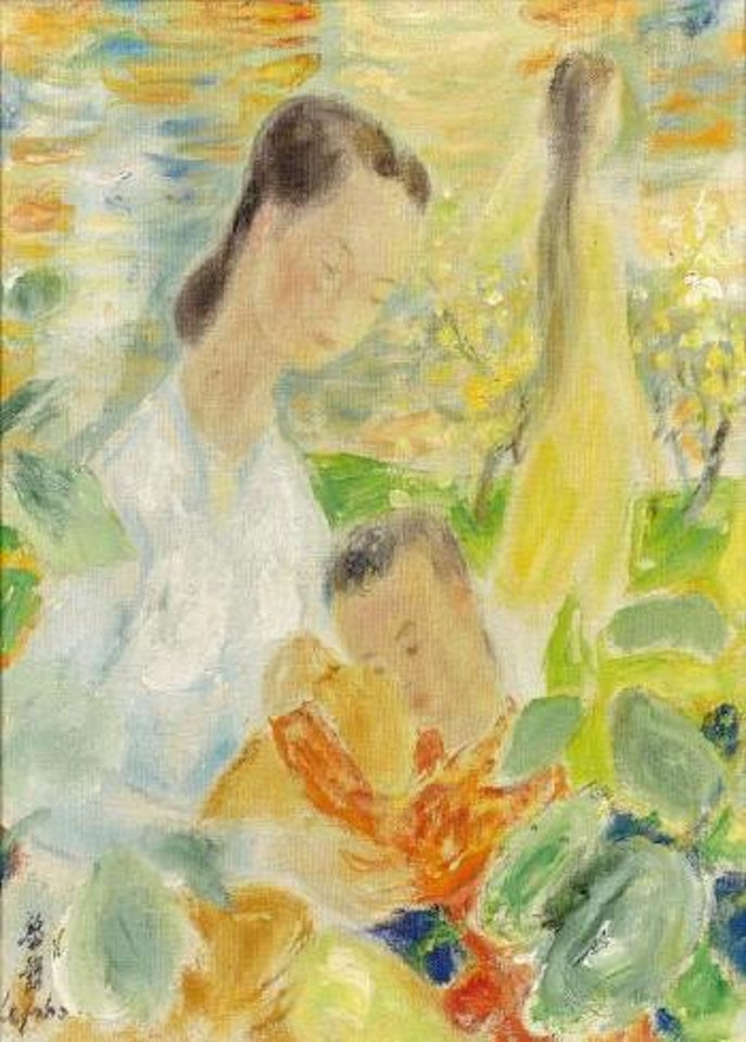 Femme et enfant dans un paysage by Le Pho