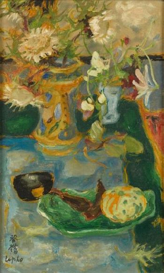 Nature morte aux fleurs et aux fruits by Le Pho