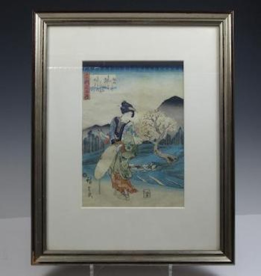 Bijin in landscape by Utagawa Hiroshige