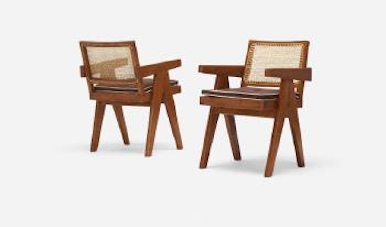 Armchairs from Chandigarh ,
Circa
1955 by Pierre Jeanneret