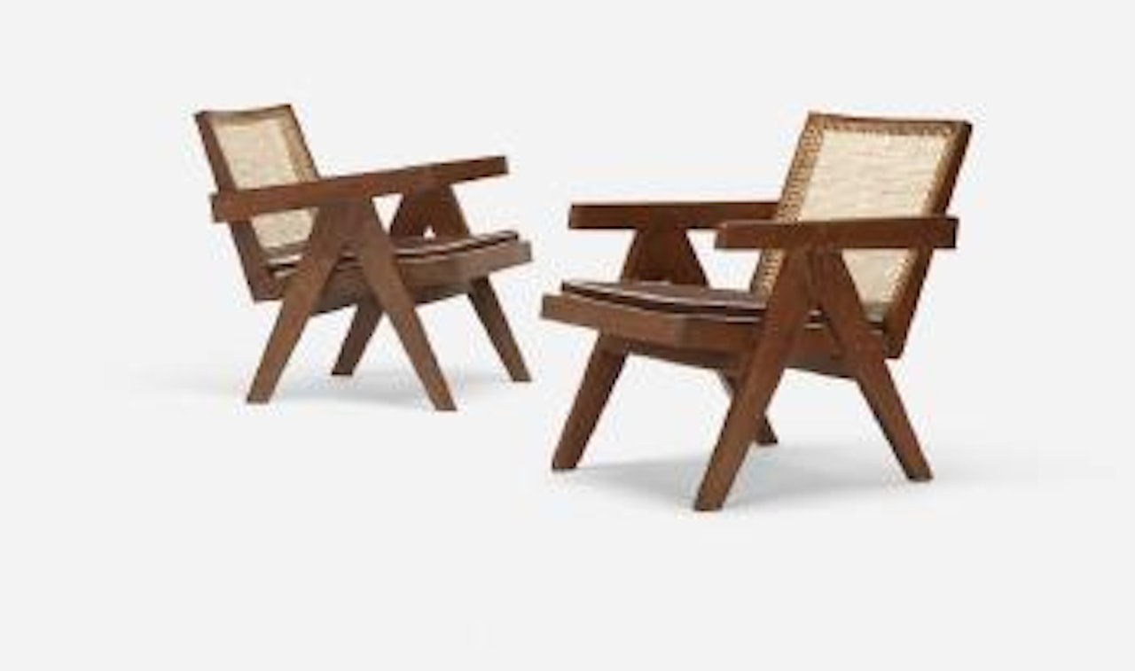 Easy armchairs from Chandigarh ,
Circa
1955 by Pierre Jeanneret