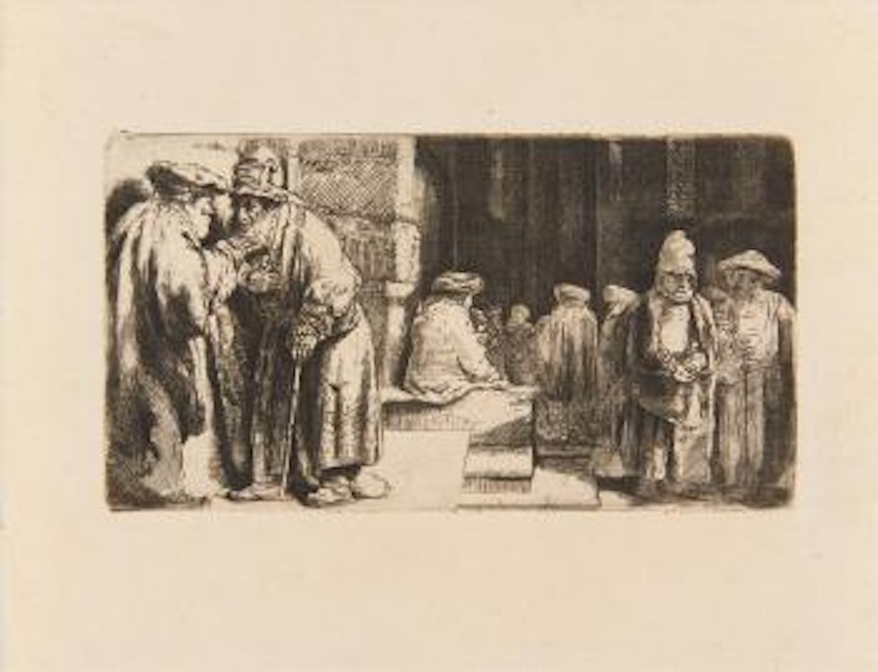 Juden in der Synagoge by Attributed to Rembrandt Harmensz van Rijn