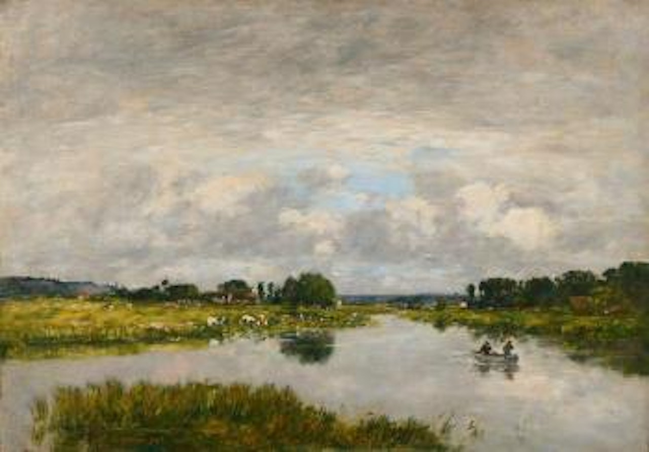 La rivière à Deauville by Eugène Boudin