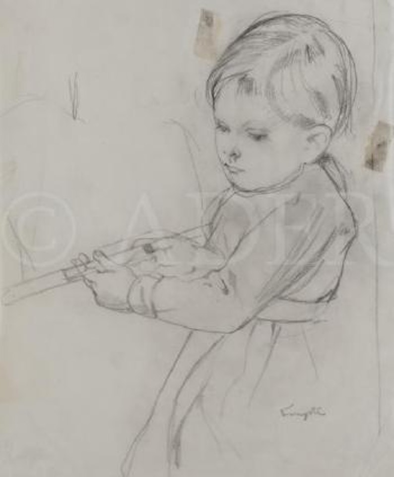 Application (petit garçon et avion) by Leonard Tsuguharu Foujita