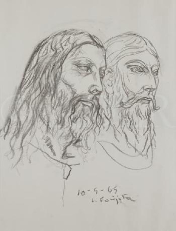 Têtes d’hommes barbus by Leonard Tsuguharu Foujita