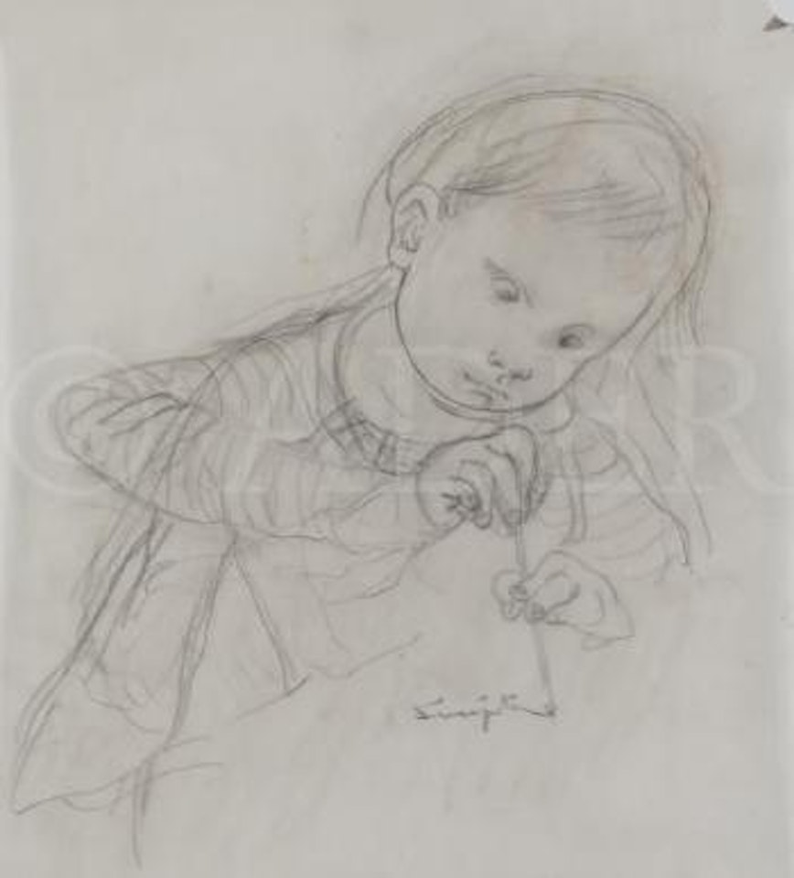 Petit garçon concentré by Leonard Tsuguharu Foujita