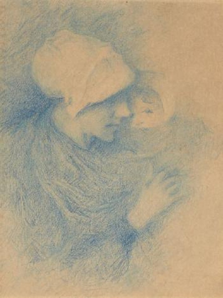 Femme et son enfant, étude pour 'La mère bretonne' by Lucien Lévy-Dhurmer