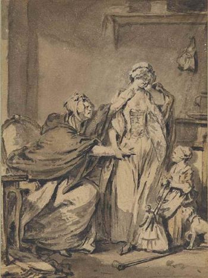 La Mère en couroux by Jean-Baptiste Greuze