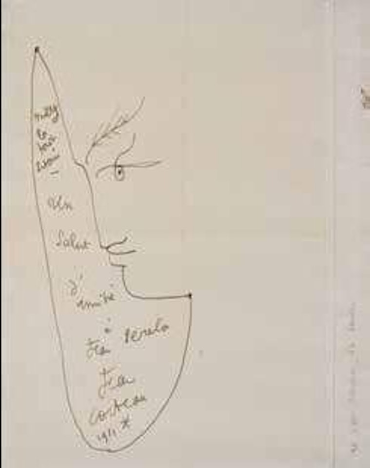 Profil, un salut d’amitié by Jean Cocteau