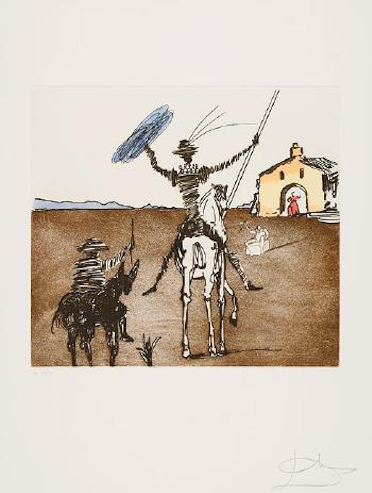 The Impossible Dream (Blatt der Folge 'Historia de Don Quichotte de la Mancha') by Salvador Dali