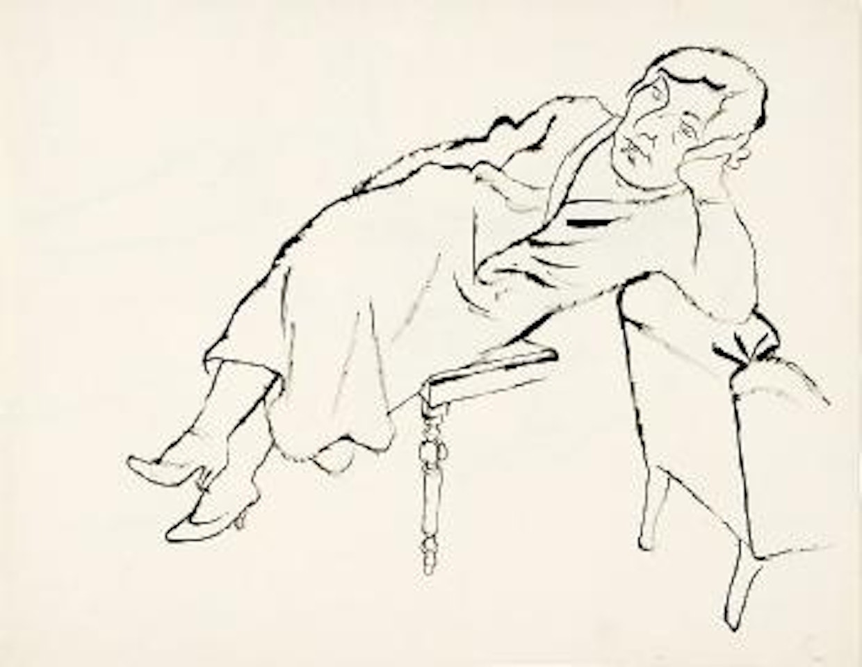 Sitzende mit aufgestütztem Arm by George Grosz