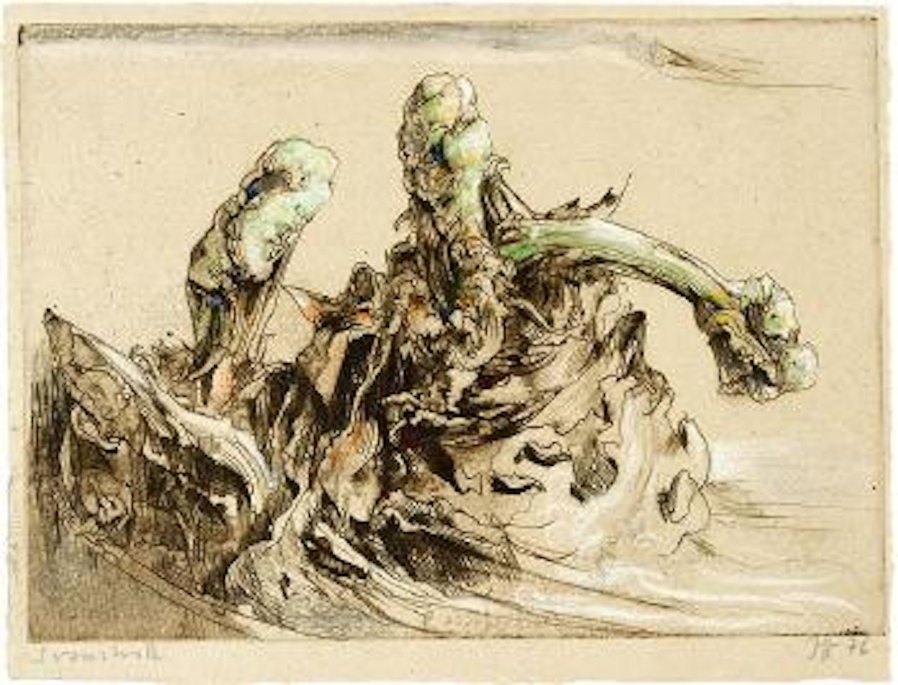 Rabarber Land (Blatt 6 der Mappe "Svanshall") by Horst Janssen