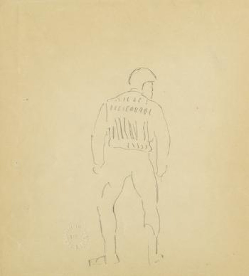 Kriegerfigur zu "Rückzug von Marignano". Studie by Ferdinand Hodler