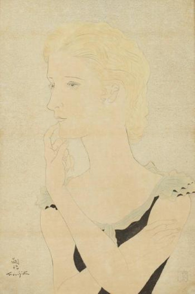 Portrait de jeune femme blonde by Leonard Tsuguharu Foujita