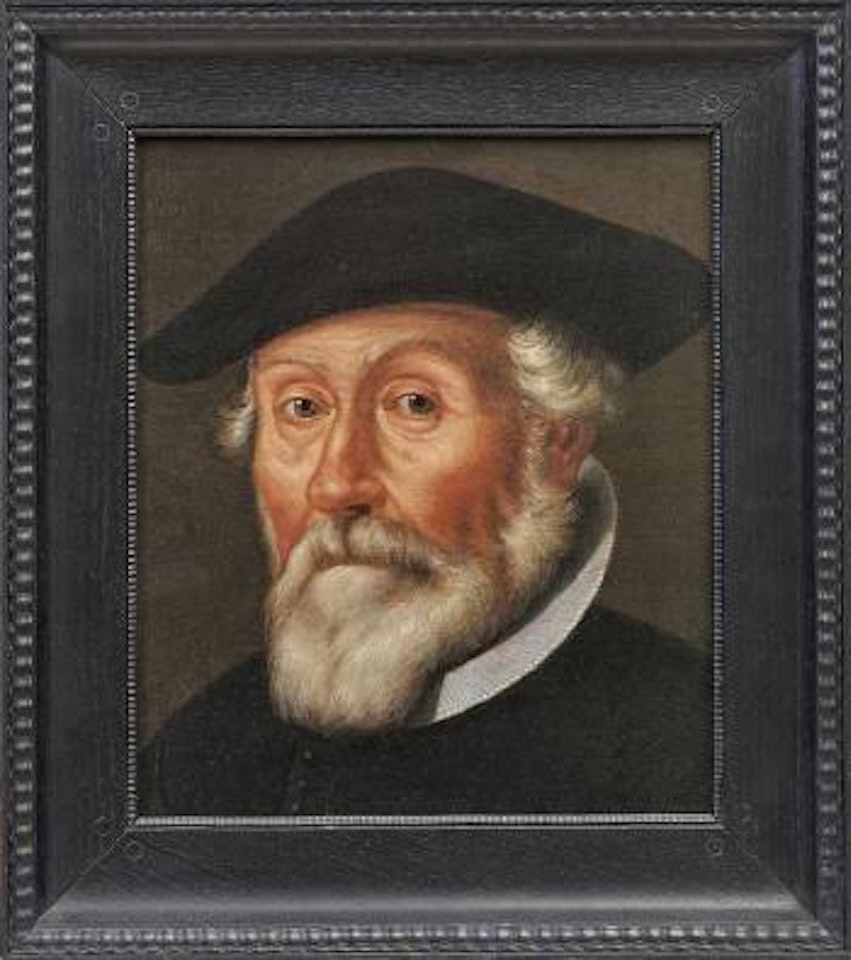 Portrait eines wohlhabenden Mannes mit Bart und Barett by German School