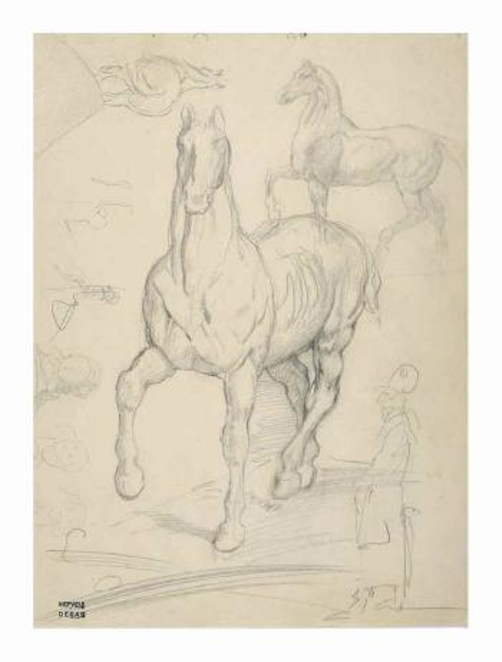 Études d'après Théodore Géricault, "Le cheval écorché" by Edgar Degas
