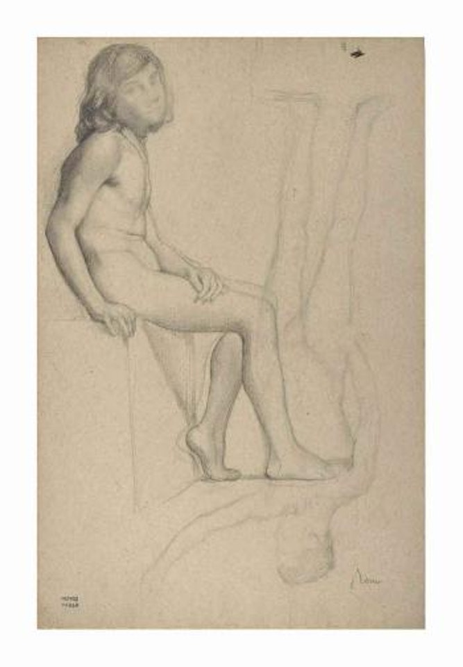 Études académiques, Jeune homme (recto/verso) by Edgar Degas