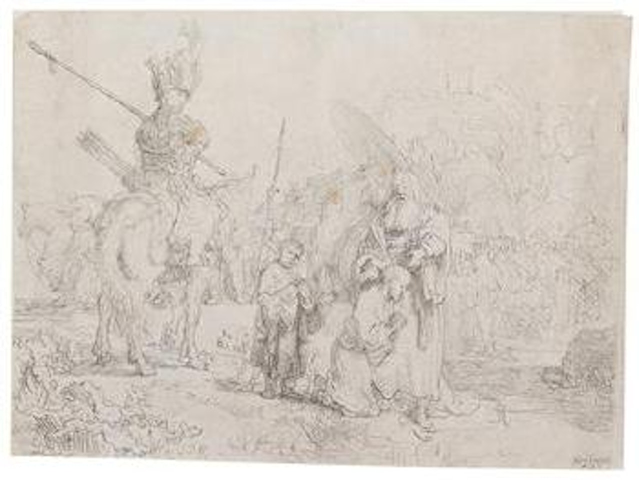 The Baptism of the Eunuch by Attributed to Rembrandt Harmensz van Rijn