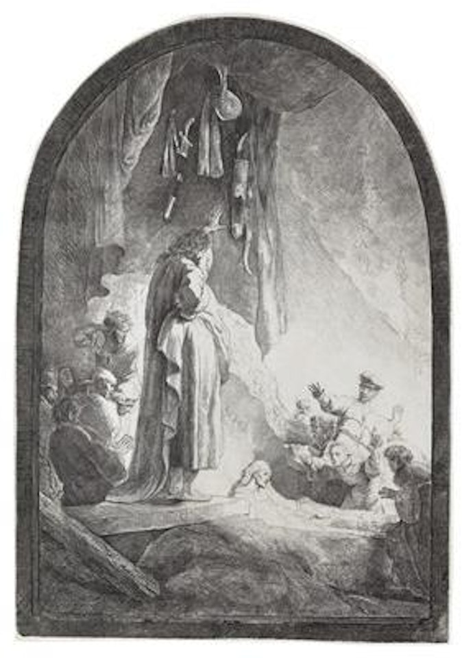 The Raising of Lazarus (large plate) by Attributed to Rembrandt Harmensz van Rijn