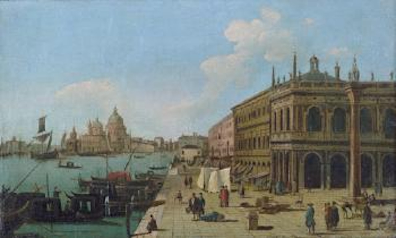 Blick von der Piazzetta auf den Canale Grande und Santa Maria della Salute by Giuseppe Bernardino Bison