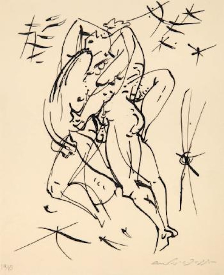 La lutte avec l'ange by André Masson