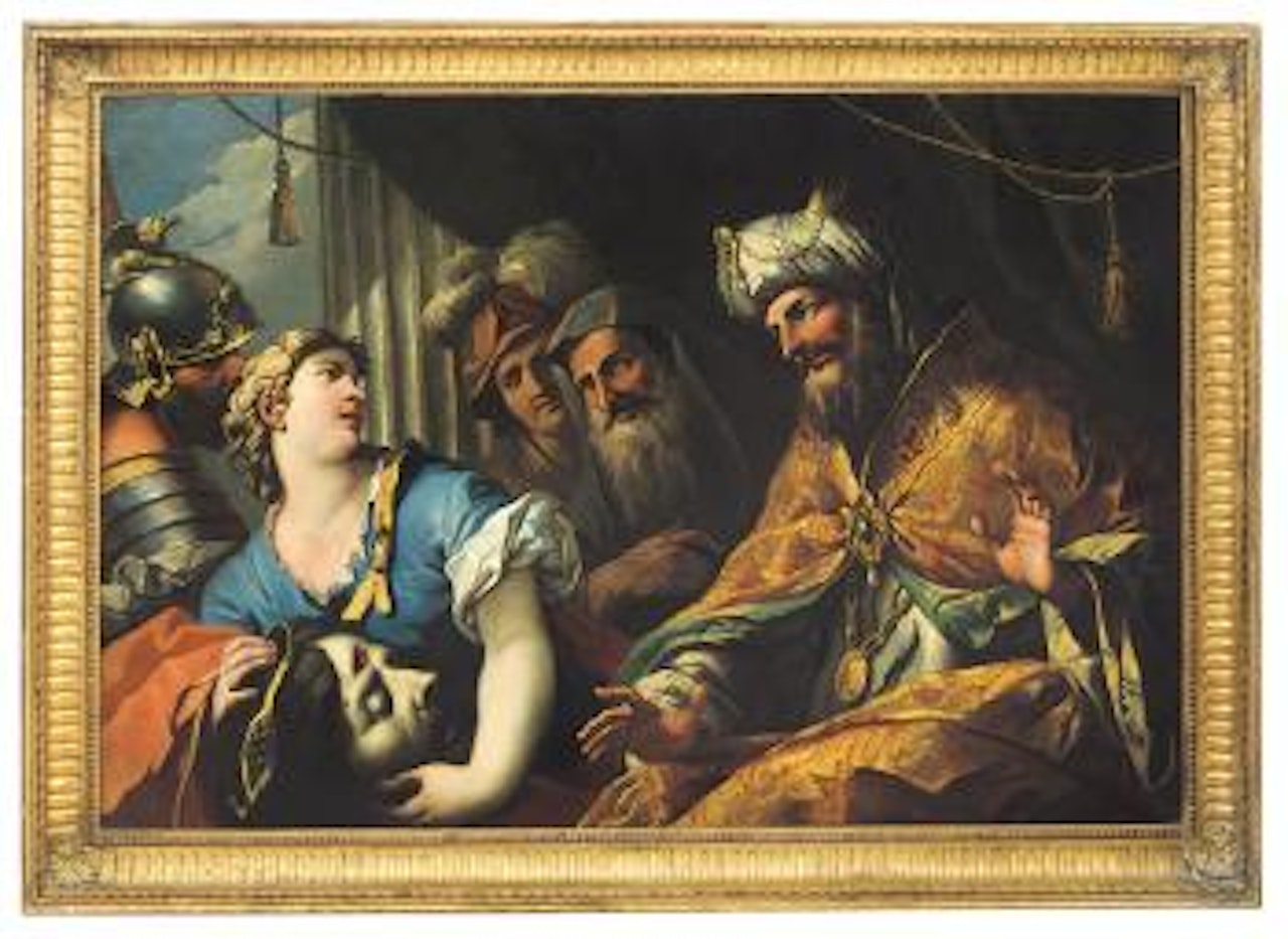 Davide con la testa di Golia al cospetto di re Saul by Gaspare Diziani