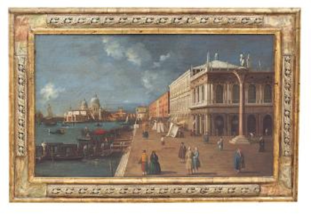 Veduta veneziana dalla colonna di san Teodoro con l'ingresso del Canal Grande by Venetian School