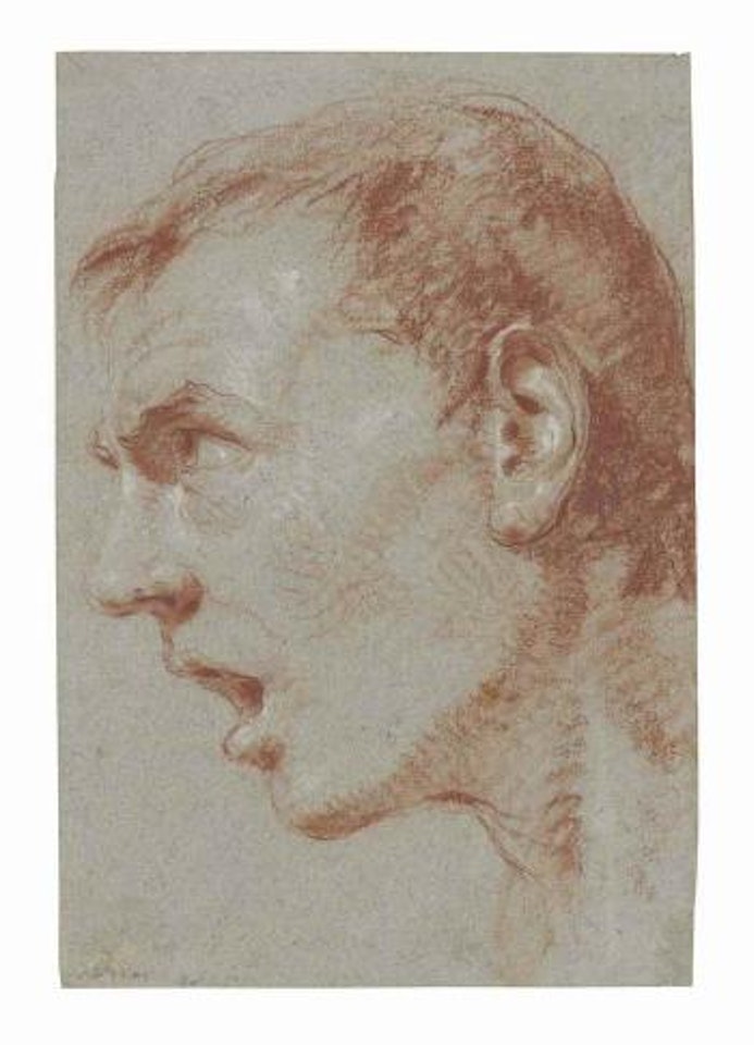 Tête d'homme de profil, la bouche ouverte by Giovanni Battista Tiepolo