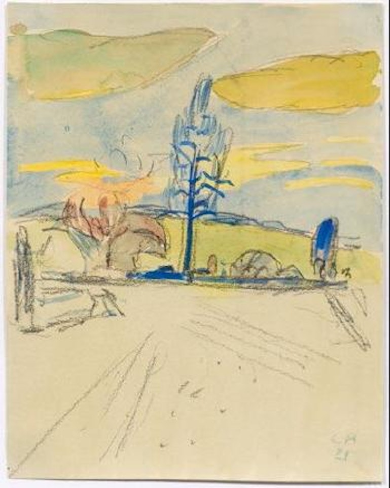 Wide landscape with trees by Cuno Amiet